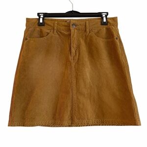 prAna Trista Brown Corduroy Retro A-Line Organic Cotton Mini Skirt Womens Size 8